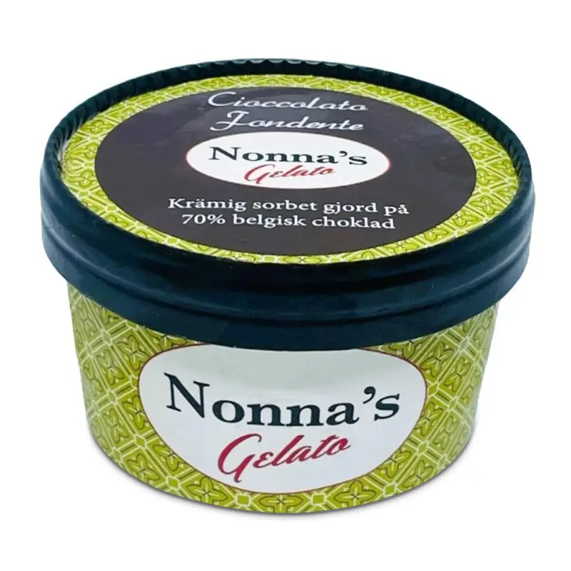 Chokladsorbet Portionsbägare 16 x 150 ml från Nonnas Gelato | #300339 | Pinnglass