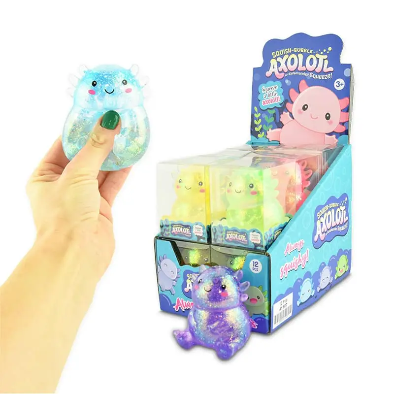 Squishy Axolotl Glitter 12 st från Robetoy | #41107 | Leksaker