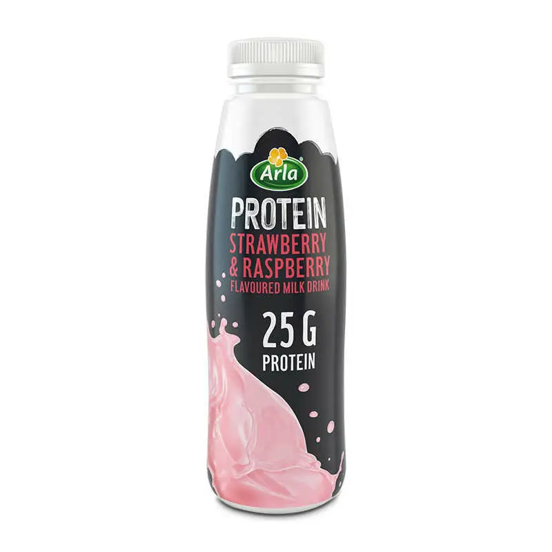 Proteinshake Jordgubb & Hallon 8 x 500 g från Arla | #68761 | Proteinshakes
