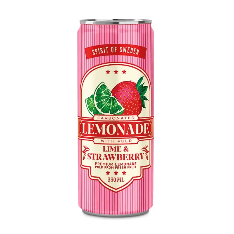 Lemonad Jordgubb & Lime 24 x 33 cl från Spirit of Sweden | #4413 | Lemonad