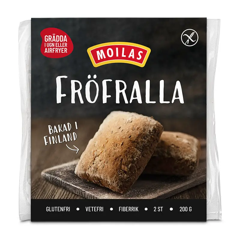 Fröfralla 2-pack Glutenfri 6 x 200 g från Moilas | #142047 | Frallor & Portionsbröd