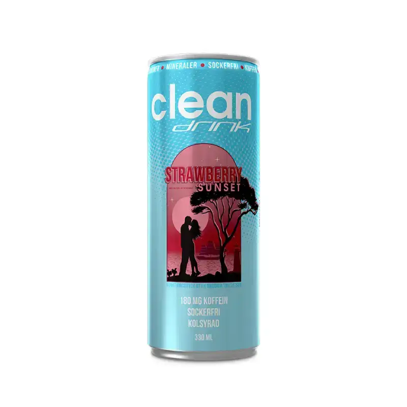 Strawberry Sunset 24 x 33 cl från Clean Drink | #51200 | Energidrycker