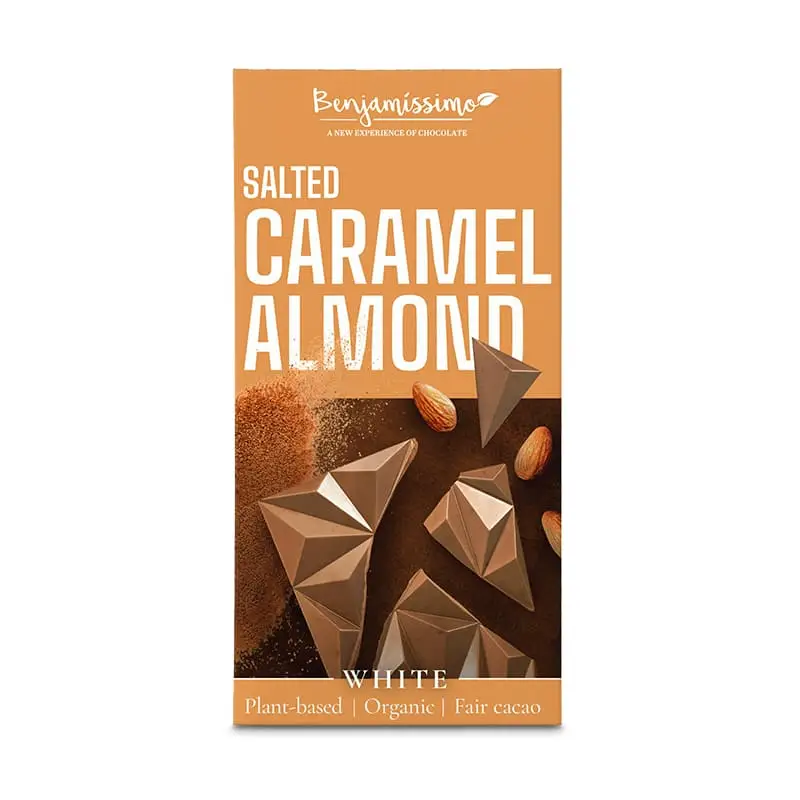 Vit Choklad Karamell & Mandel 10 x 60 g från Benjamissimo | #3934 | Choklad