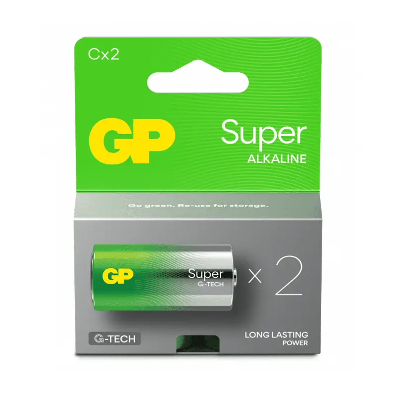 C-Batterier 2-pack 10 x 2 st från GP Batteries | #151424 | Batterier