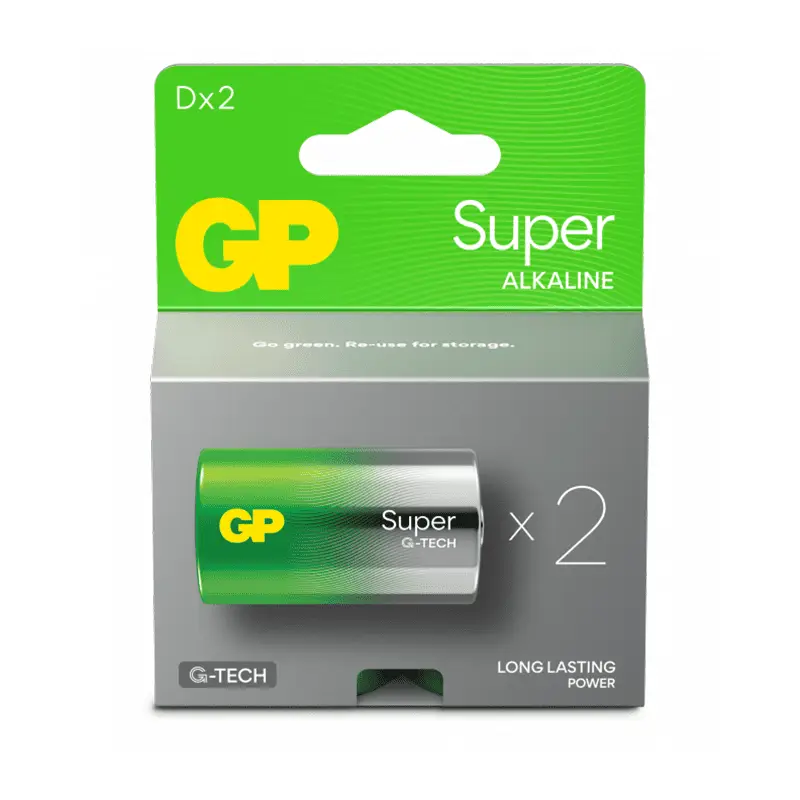 D-Batterier 2-pack 10 x 2 st från GP Batteries | #151425 | Batterier