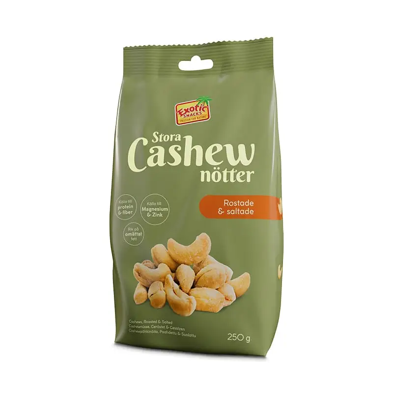 Cashewnötter Rostade & Saltade 16 x 250 g från Exotic Snacks | #898 | Nötter