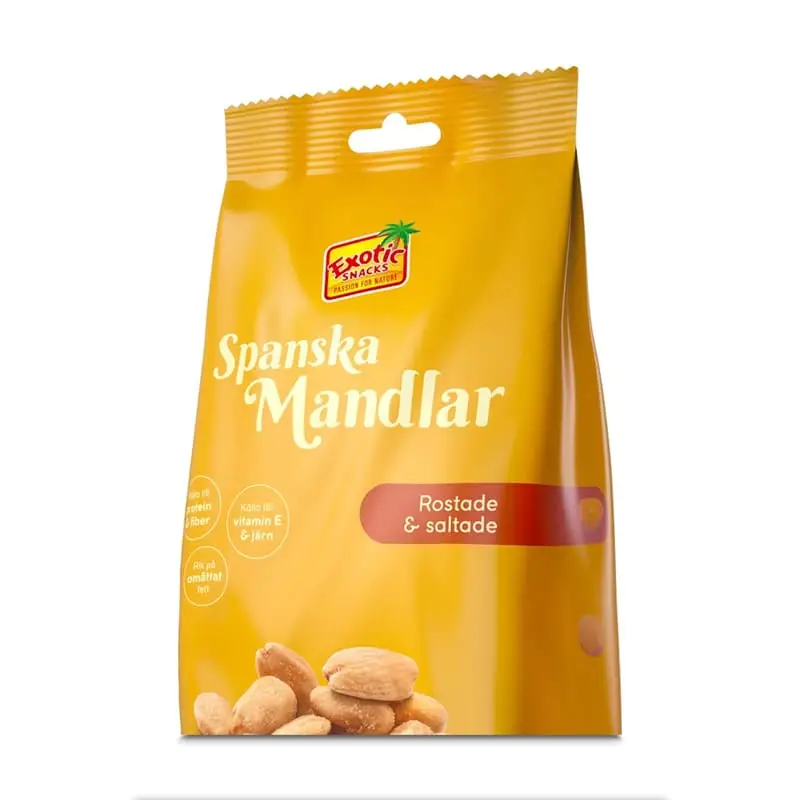Spanska Mandlar Rostade & Saltade 16 x 200 g från Exotic Snacks | #905 | Nötter