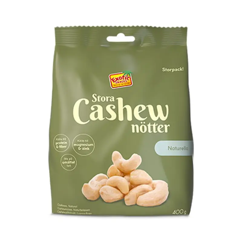 Cashewnötter Naturella 12 x 400 g från Exotic Snacks | #906 | Nötter