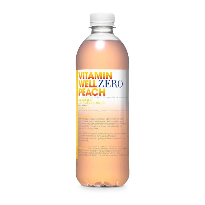 Zero Peach 12 x 50 cl från Vitamin Well | #1290 | Funktionsdryck