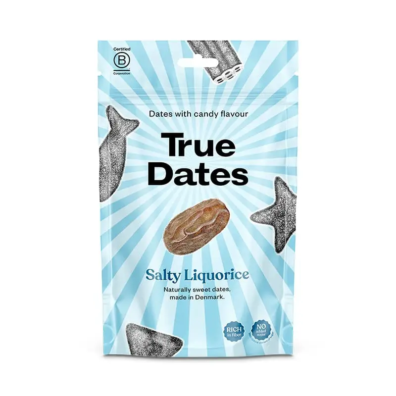 Dadlar Salty Liqourice 12 x 100 g från True Dates | #6005 | Torkad frukt