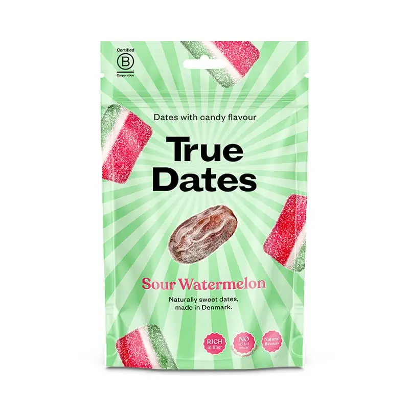 Dadlar Sour Watermelon 12 x 100 g från True Dates | #6006 | Torkad frukt