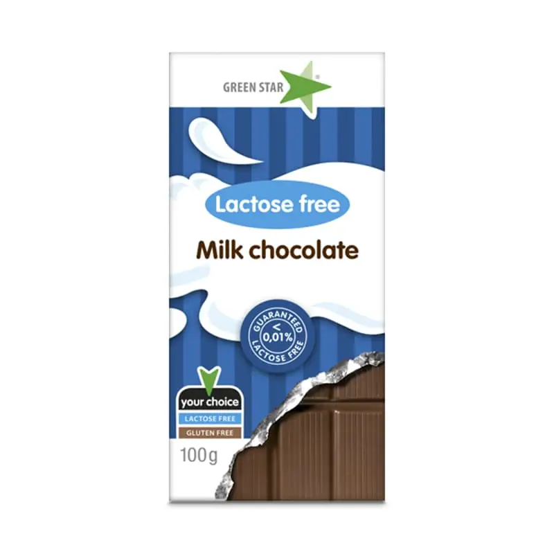 Mjölkchoklad Laktosfri 10 x 100 g från Green Star | #33203 | Choklad