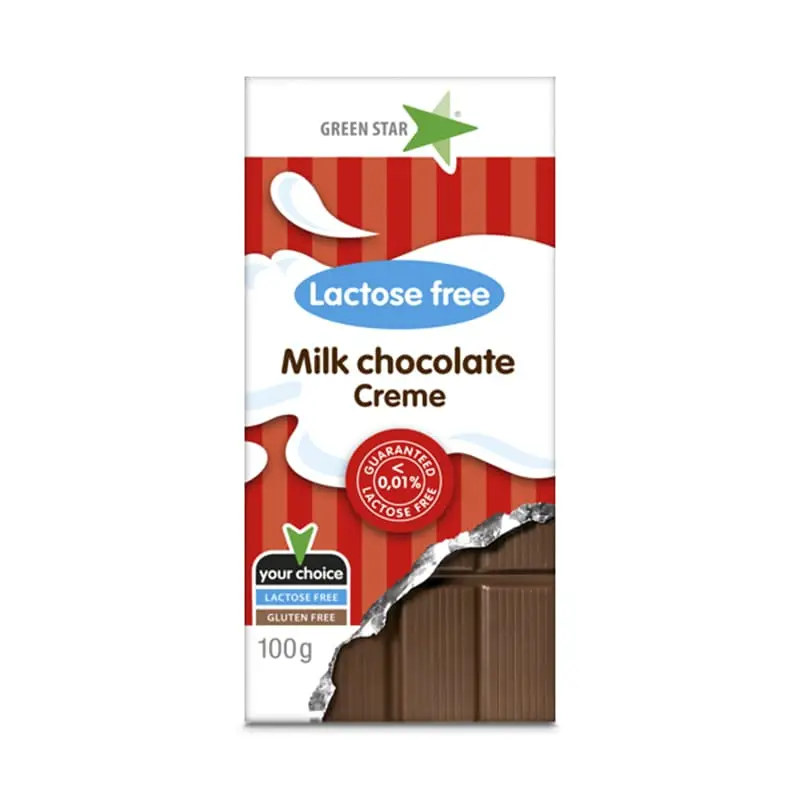 Mjölkchoklad Laktosfri 10 x 100 g från Green Star | #33205 | Choklad