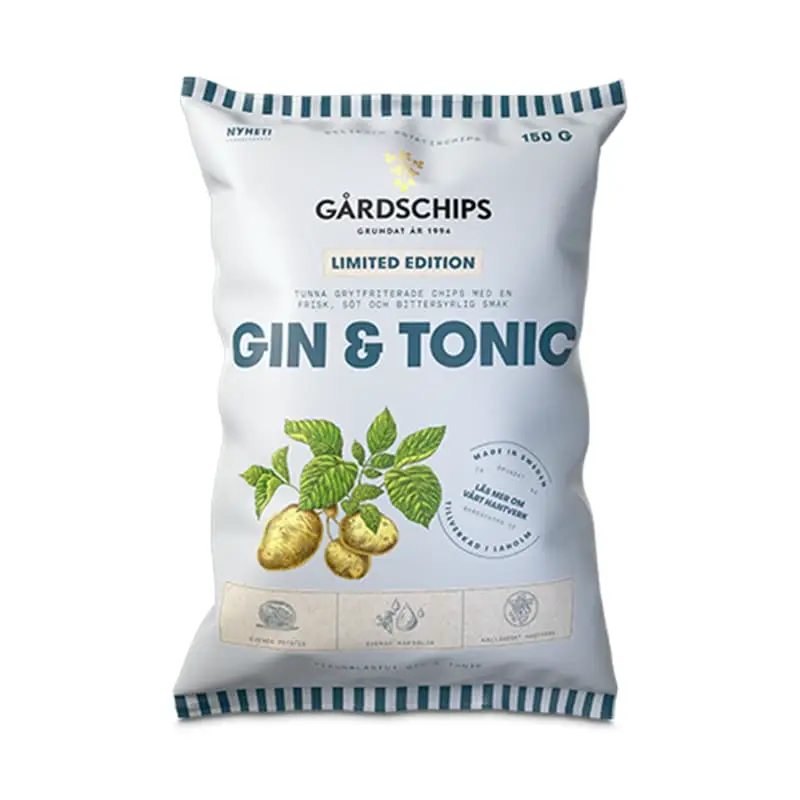 Chips Gin & Tonic 10 x 150 g från Gårdschips | #2068 | Chips