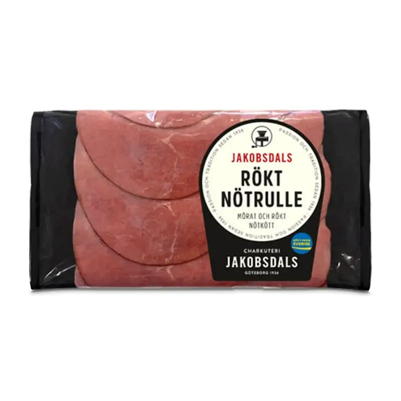 Rökt Nötrulle 12 x 80 g från Jakobsdals | #7860 | Rostbiff