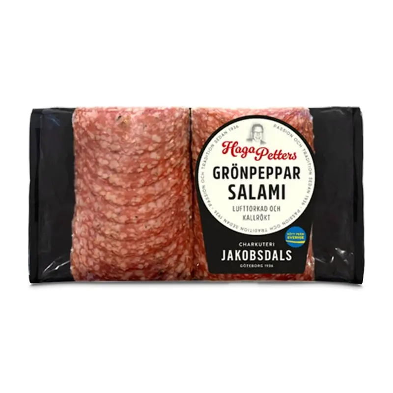 Grönpepparsalami Haga Petter 12 x 90 g från Jakobsdals | #7300 | Salami