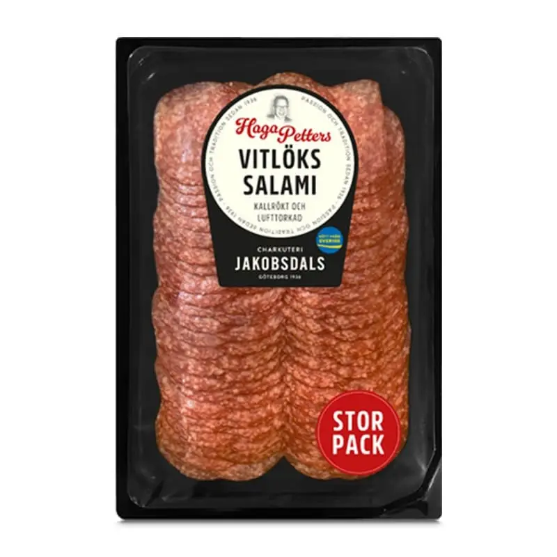 Vitlökssalami Haga Petter 8 x 220 g från Jakobsdals | #7033 | Salami