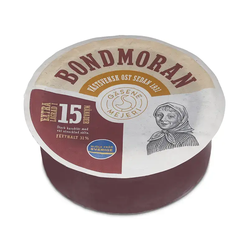Bondmoran 31% Extra Lagradbordeaux Vaxad 8 x 1 kg från Gäsene Mejeri | #31191 | Ost