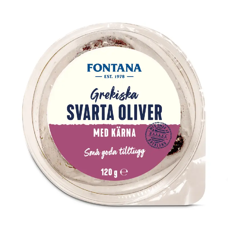 Svarta Oliver med Kärna 6 x 120 g från Fontana | #77652 | Oliver