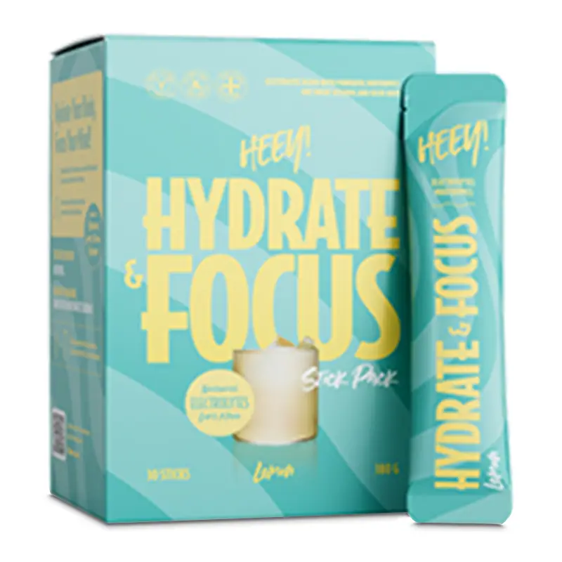 Hydrate & Focus Electrolytes Lemon Stick Pack 30 x 6 g från Heey! | #383 | Vätskeersättning