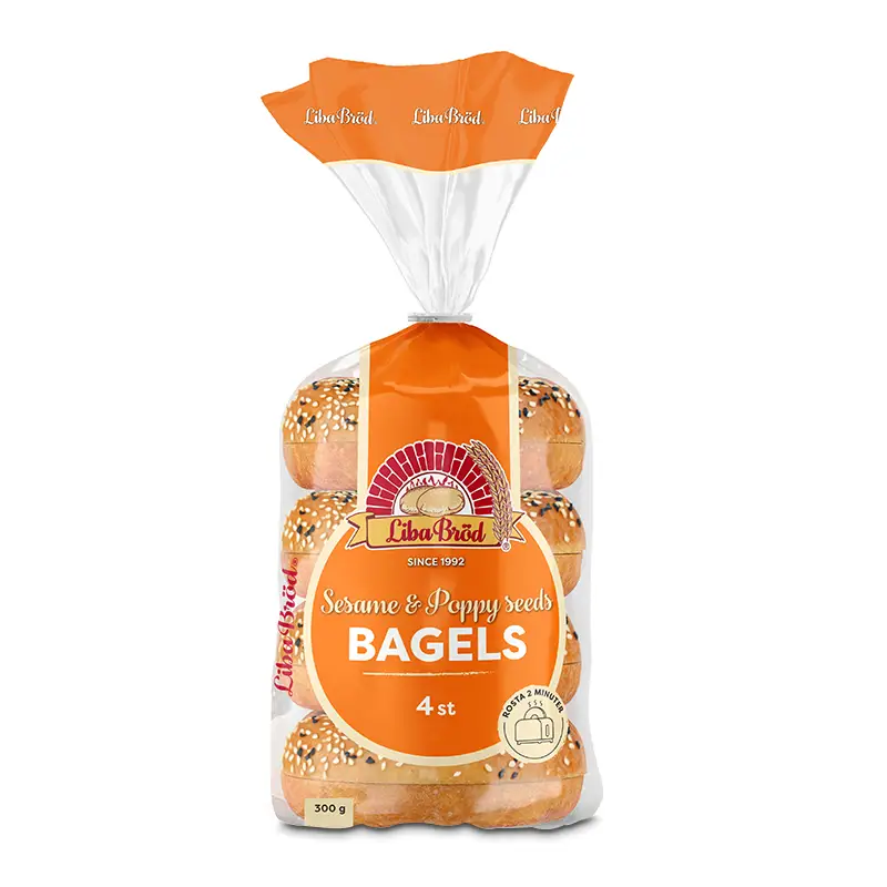 Bagels Sesam Vallmo 6 x 4 st från Liba Bröd | #71161 | Bagels