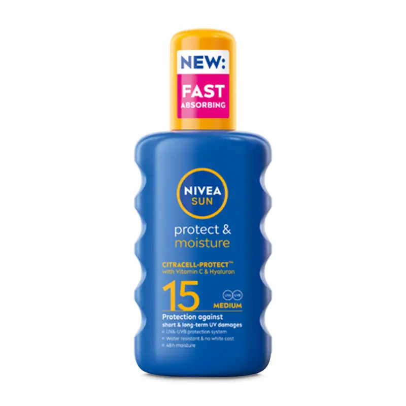 Sun Protect & Moisture SPF 15 Spray 6 x 200 ml från Nivea | #4005900370556 | Solkräm