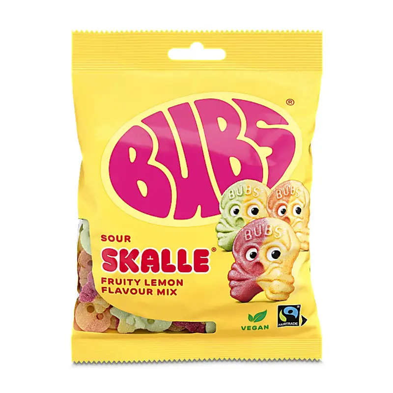 Fruity Lemon Mix Skalle 16 x 90 g från BUBS | #5450208168 | Godis