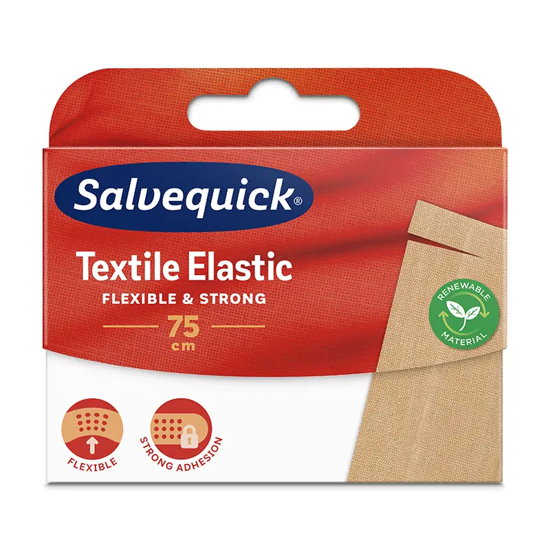 Textilplåster Rulle 75cm 12 x 1 st från Salvequick | #510000554 | Första Hjälpen