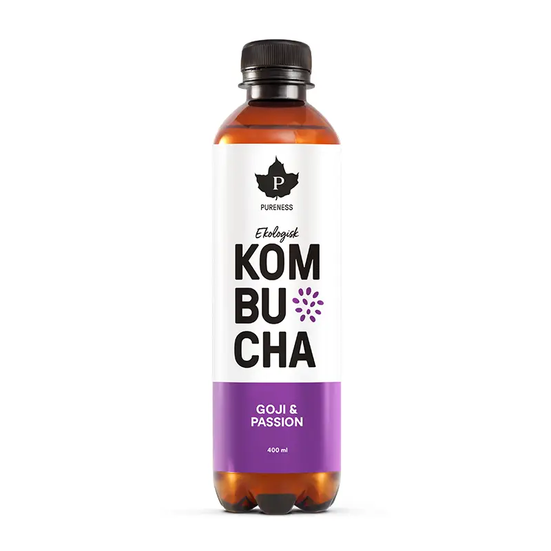 Kombucha Goji & Passionsfrukt 12 x 40 cl från Pureness | #FE300128 | Kombucha