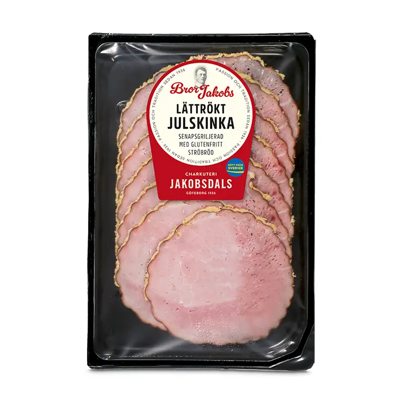  Lättrökt & Senapsgriljerad Julskinka Bror Jakobs 8 x 220 g från Jakobsdals | #793 | Julskinka