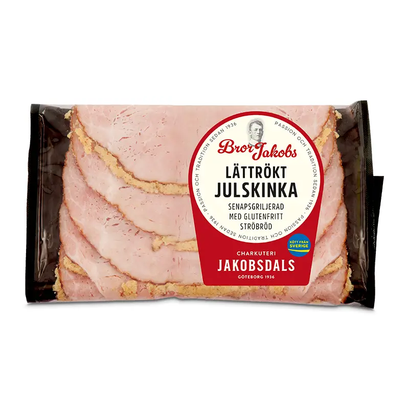 Lättrökt & Senapsgriljerad Julskinka Bror Jakobs 12 x 100 g från Jakobsdals | #7970 | Julskinka