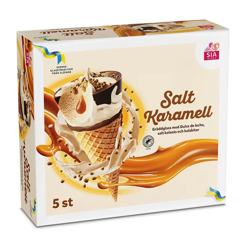Salt Karamellstrut 5-pack 6 x 5 st från SIA glass | #80024 | Pinnglass