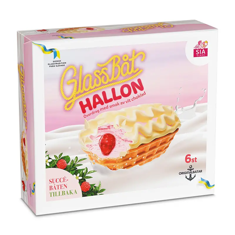 Glassbåt Hallon 6-pack 6 x 6 st från SIA glass | #80029 | Pinnglass