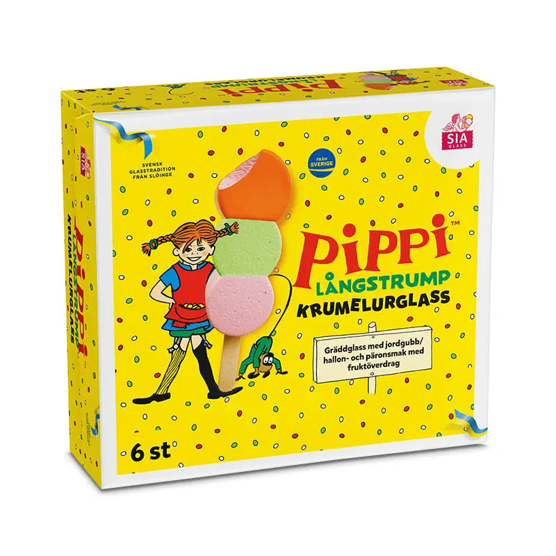 Pippi Krumelurglass 6 x 6 st från SIA glass | #80033 | Pinnglass