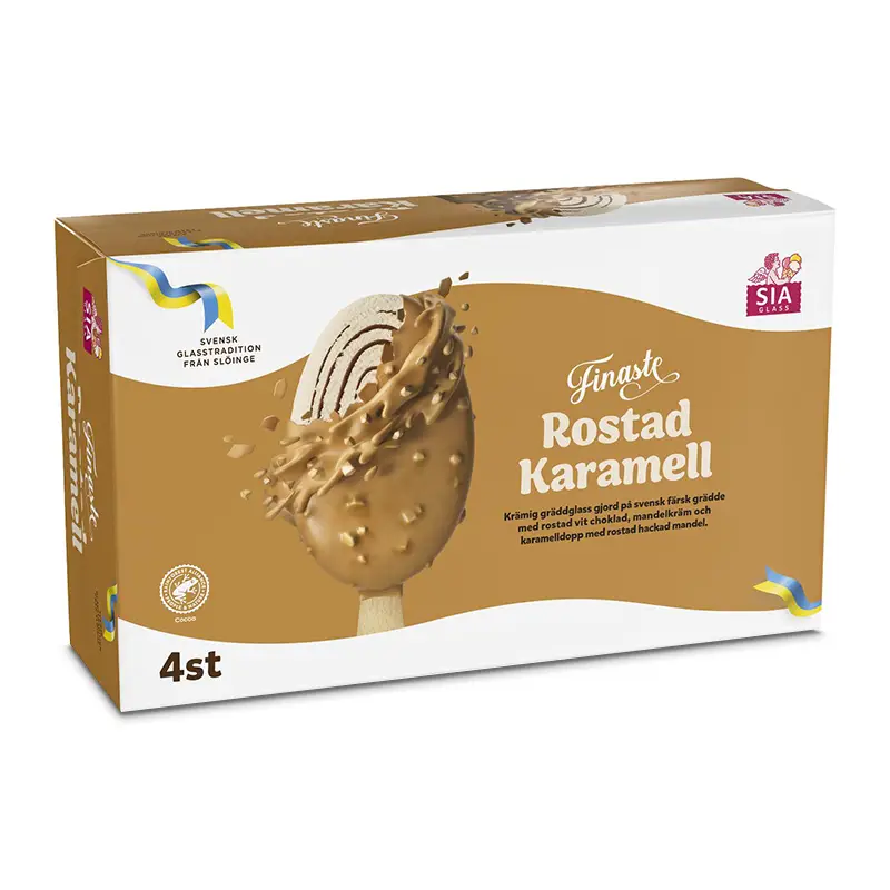 Finste Rostad Karamell Pinnglass 4-pack 6 x 4 st från SIA glass | #80038 | Pinnglass