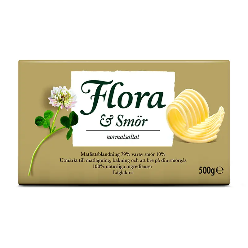 Flora & Smör Normalsaltat Wrapper 24 x 500 g från Flora | #91310578 | Smör