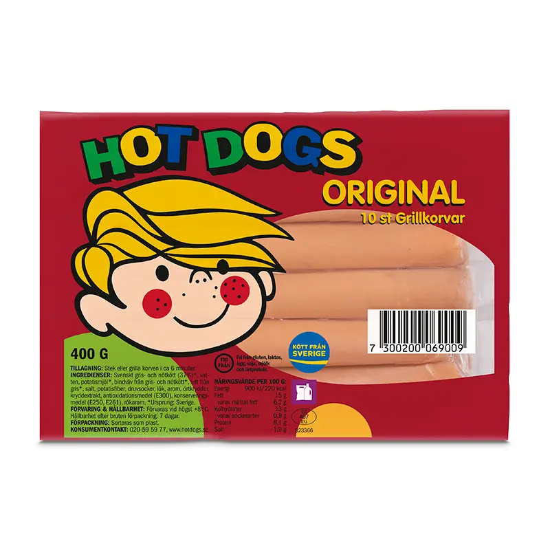 Hot Dogs 16 x 400 g från Scan | #610068BACK | Korv