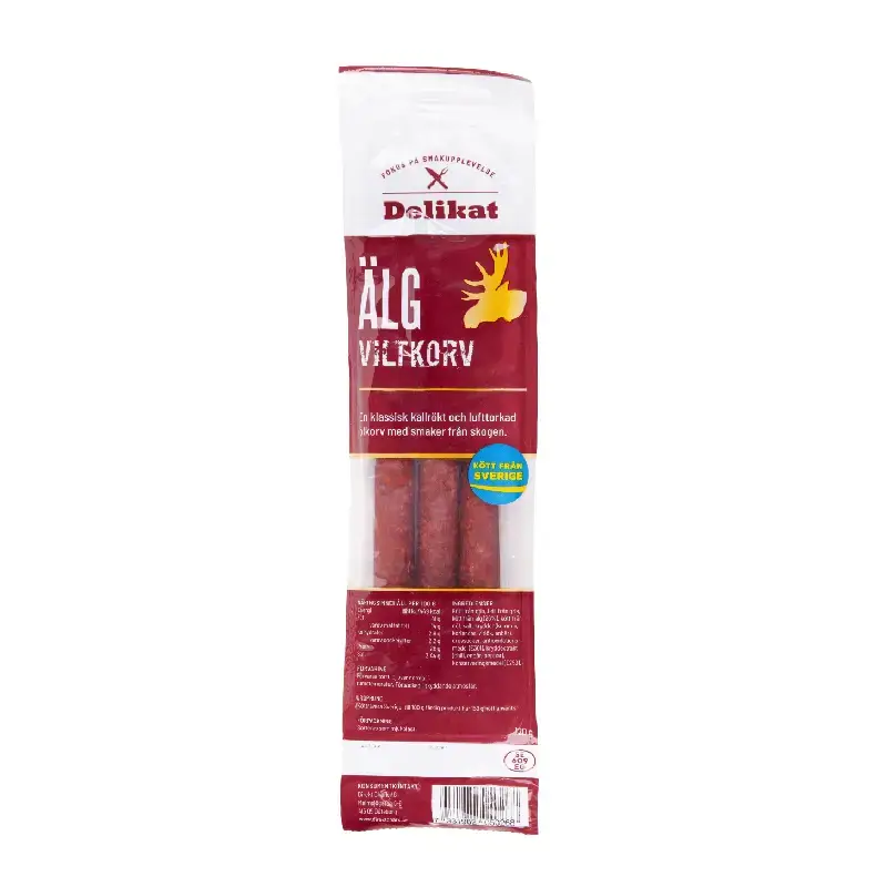 Älgölkorv 3-pack 20 x 120 g från Delikat | #5026 | Ölkorv