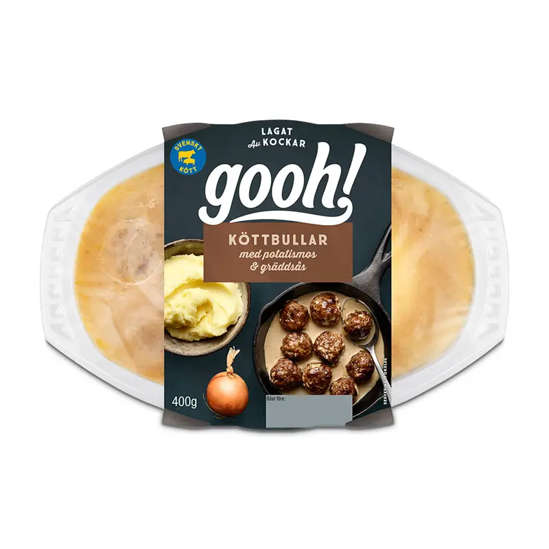 Köttbullar med Potatismos och Gräddsås 6 x 400 g från Gooh | #811903 | Färdiglagade måltider