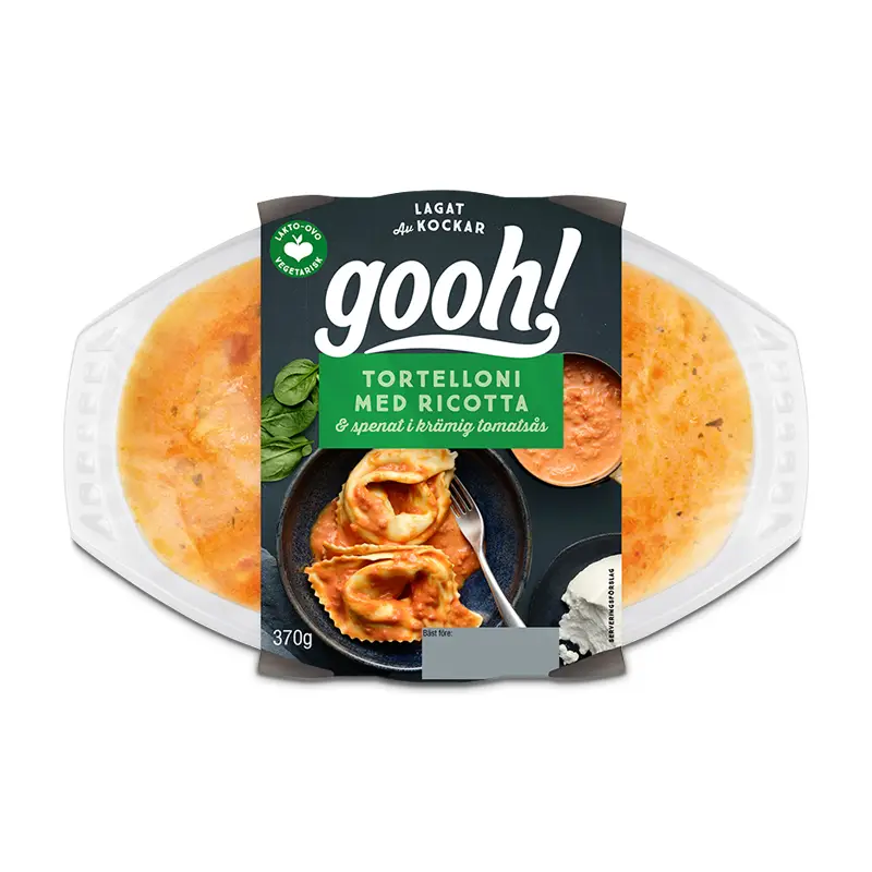 Tortelloni med Ricotta och Spenat 6 x 370 g från Gooh | #811904 | Färdiglagade måltider