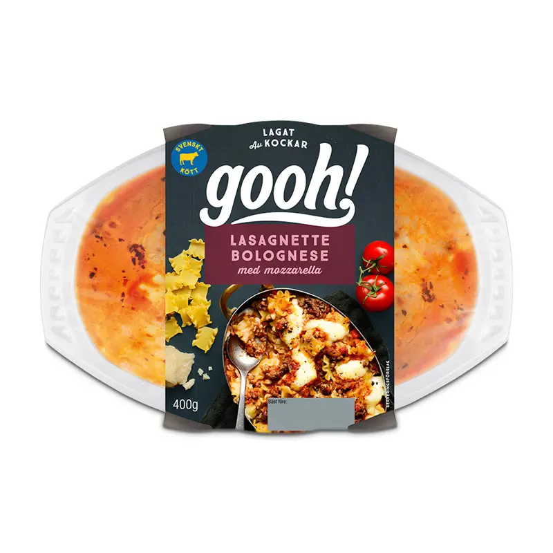 Lasagnette Bolognese med Mozzarella 6 x 400 g från Gooh | #811908 | Färdiglagade måltider