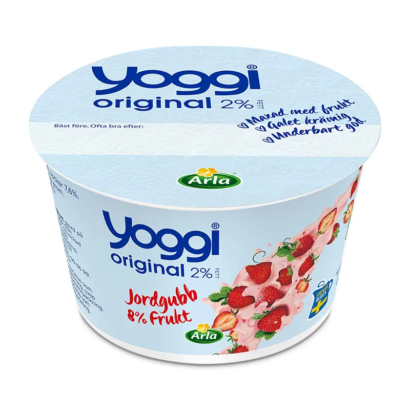 Yoghurt Jordgubb Portion 2,0% 8 x 200 g från Yoggi | #8441 | Yoghurt