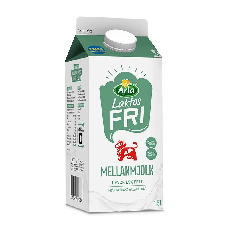Laktosfri Mellanmjölk dryck 1,5% 6 x 1.5 l från Arla Ko | #8865 | Mjölk