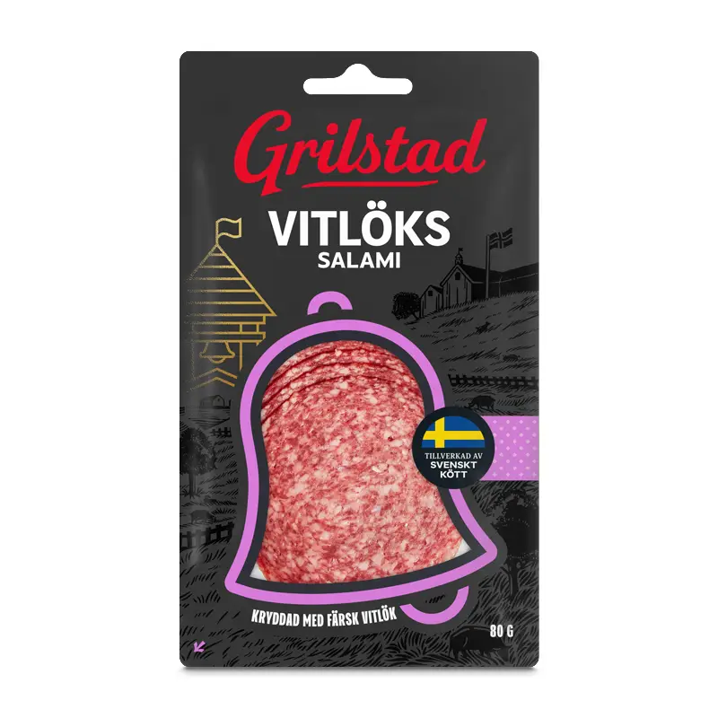 Vitlökssalami 15 x 100 g från Grilstad | #914 | Salami