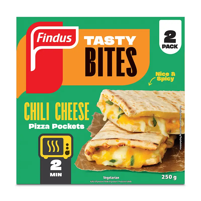 Pizza Pockets Chili Cheese 2-pack 9 x 250 g från Findus | #96022543 | Pizza