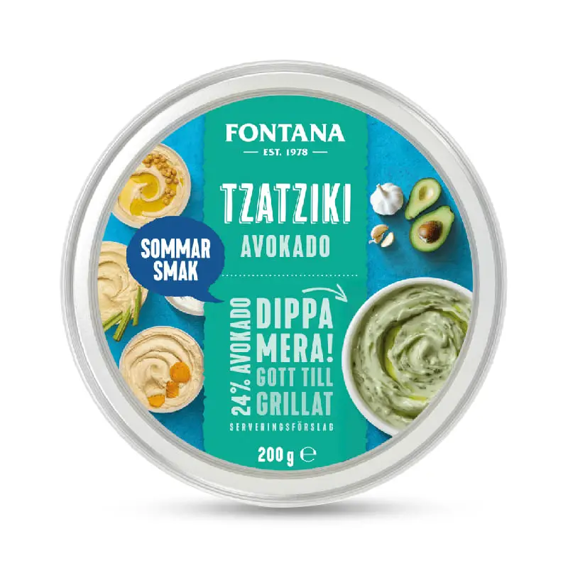Grekisk Avokado Tzatziki 6 x 200 g från Fontana | #97387 | Sås