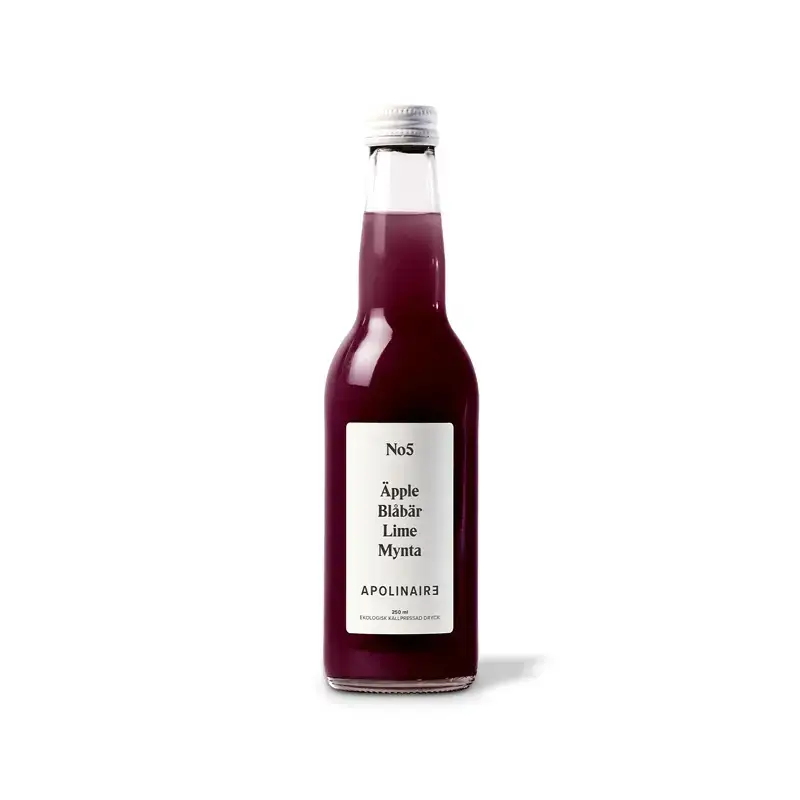 No5 Äpple, Blåbär, Lime & Mynta  12 x 25 cl från Apolinaire | #10005-02 | Juice