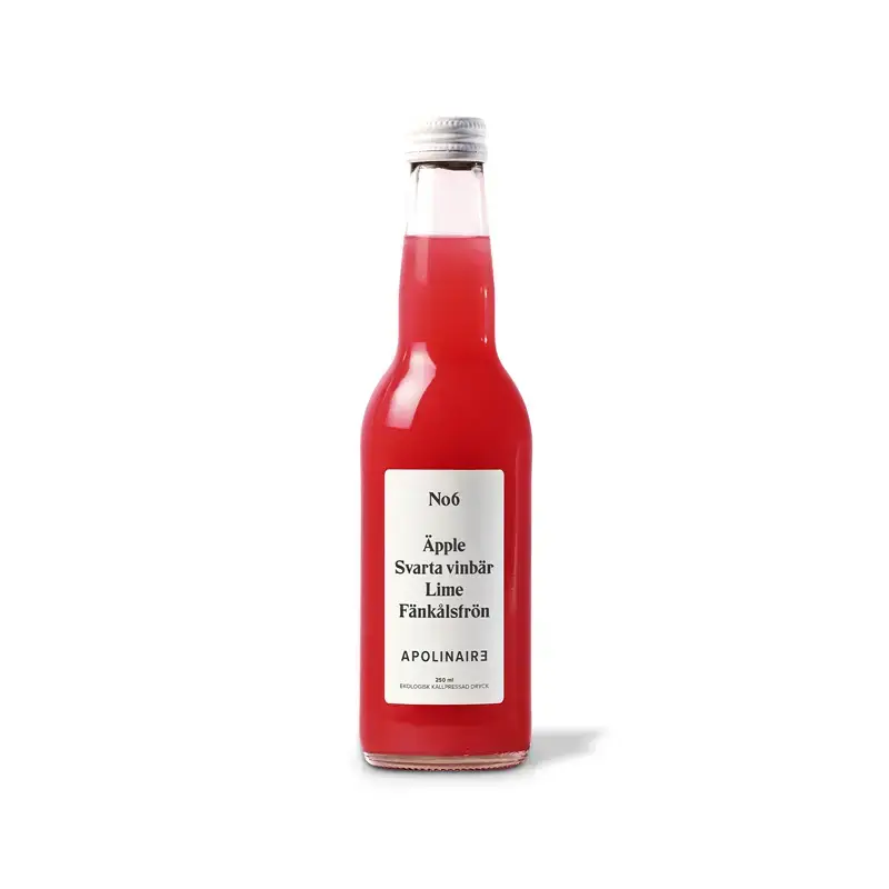 No6 Äpple, Svart vinbär, Lime, Fänkål 12 x 25 cl från Apolinaire | #1000-06 | Juice