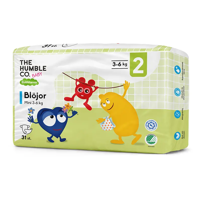 Blöjor Mini (3-6kg) 4 x 31 st från Babblarna | #BADIAPMN31P | Blöjor