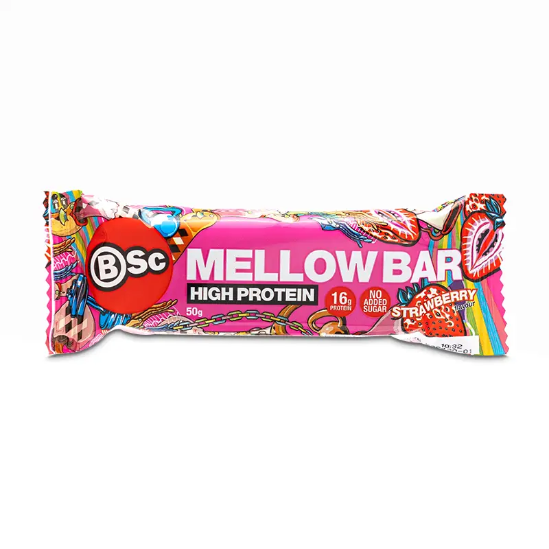 Mellow Bar Strawberry 12 x 50 g från BSC | #BSCMBSTR50 | Bars